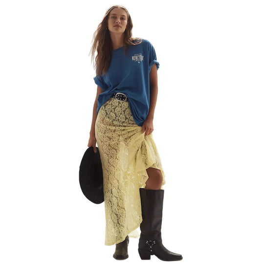 Damen lässiges T-Shirt mit coolem Druck und oversized Schnitt EB