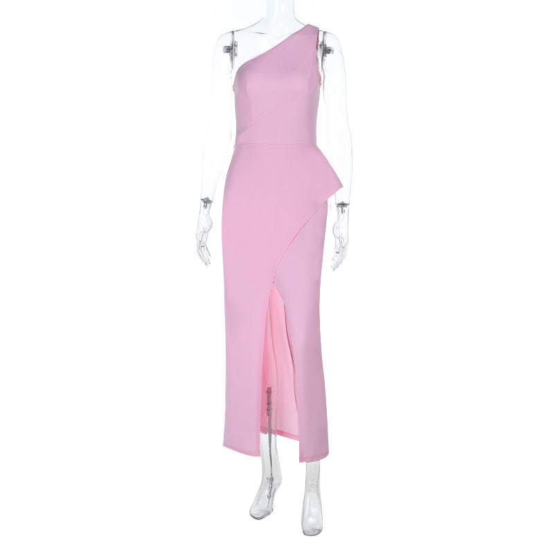 Damen elegantes Abendkleid mit tailliertem Schnitt und hohem Schlitz EB