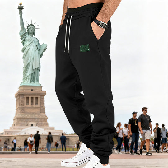 Herren Slim-Fit Sweat-Jogger mit elastischem Bund, Tunnelzug und gerippten Bündchen EB