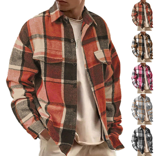 Herren nan weite Karo-Hemdenjacke aus weichem Flanell mit aufgesetzten Brusttaschen EB
