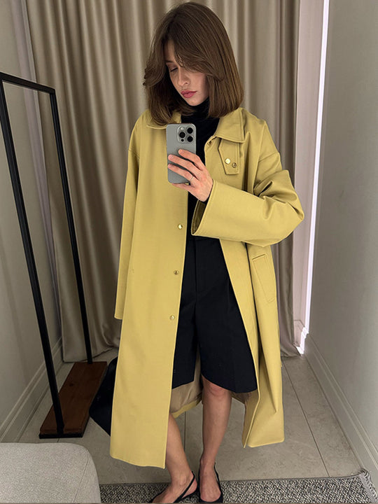 Damen Oversized Trenchcoat mit praktischem Knopfverschluss EB