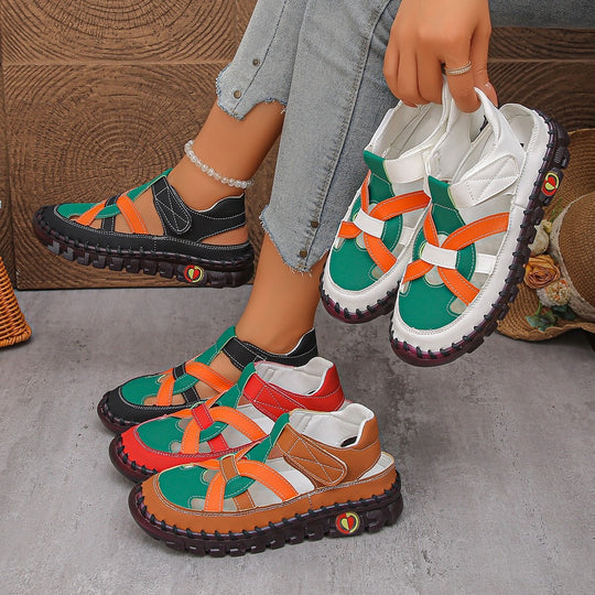 Damen Komfortable Sandalen mit schnittfestem Riemendesign EB