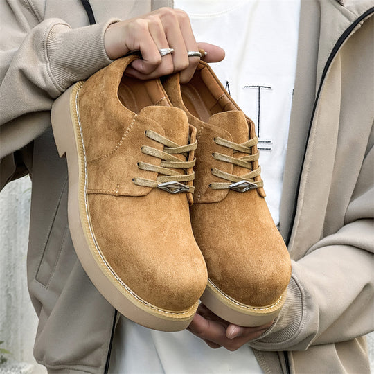 Damen Modische Schnürschuhe aus weichem Wildleder mit stabiler Sohle EB