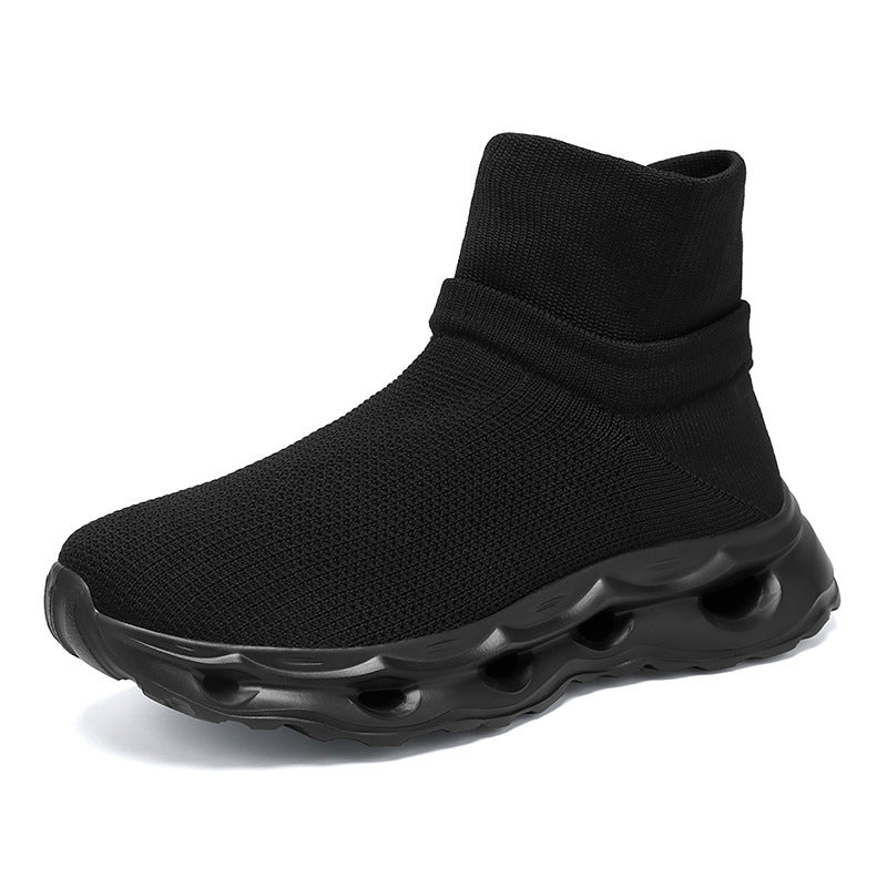 Damen Sportliche High-Top Sneaker mit elastischem Schaft und atmungsaktiver Sohle EB