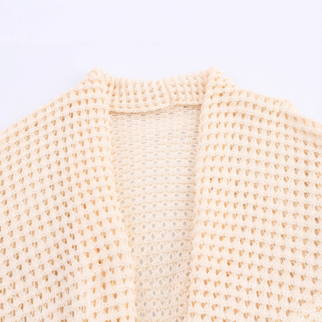 Damen Strickcardigan mit asymmetrischem Design und elegantem Taillengürtel EB