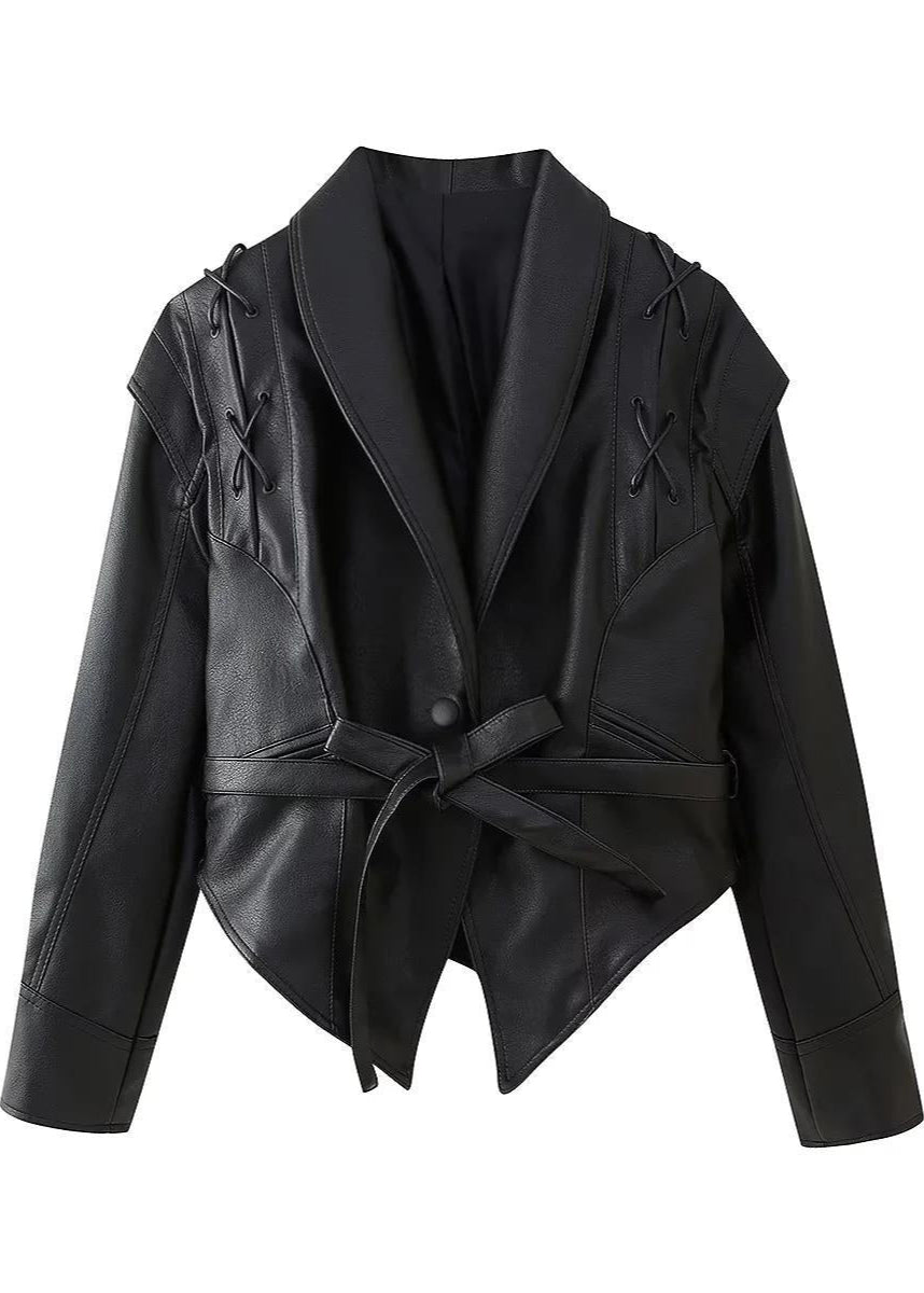 EB | Schnür-Optik Kunstleder Blazer