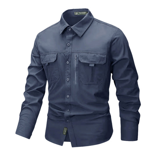 Herren nan robustes Trekkinghemd mit verstärkten Brusttaschen und atmungsaktivem Material EB