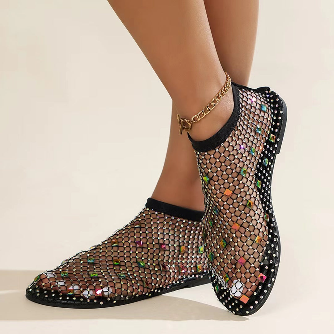 Damen elegante Strass-Ballerinas EB