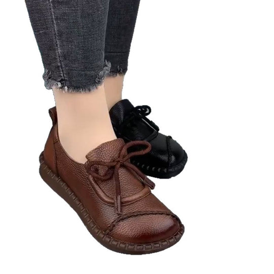 Damen Bequeme Mokassins mit elastischen Schnürsenkeln EB