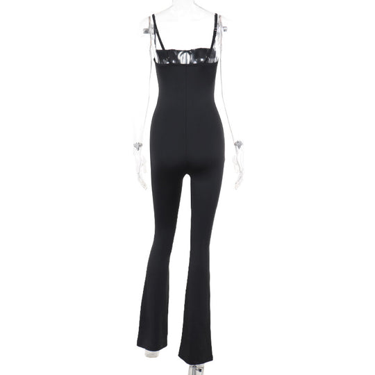Damen Figurbetonter Jumpsuit mit raffinierter Schnürung EB