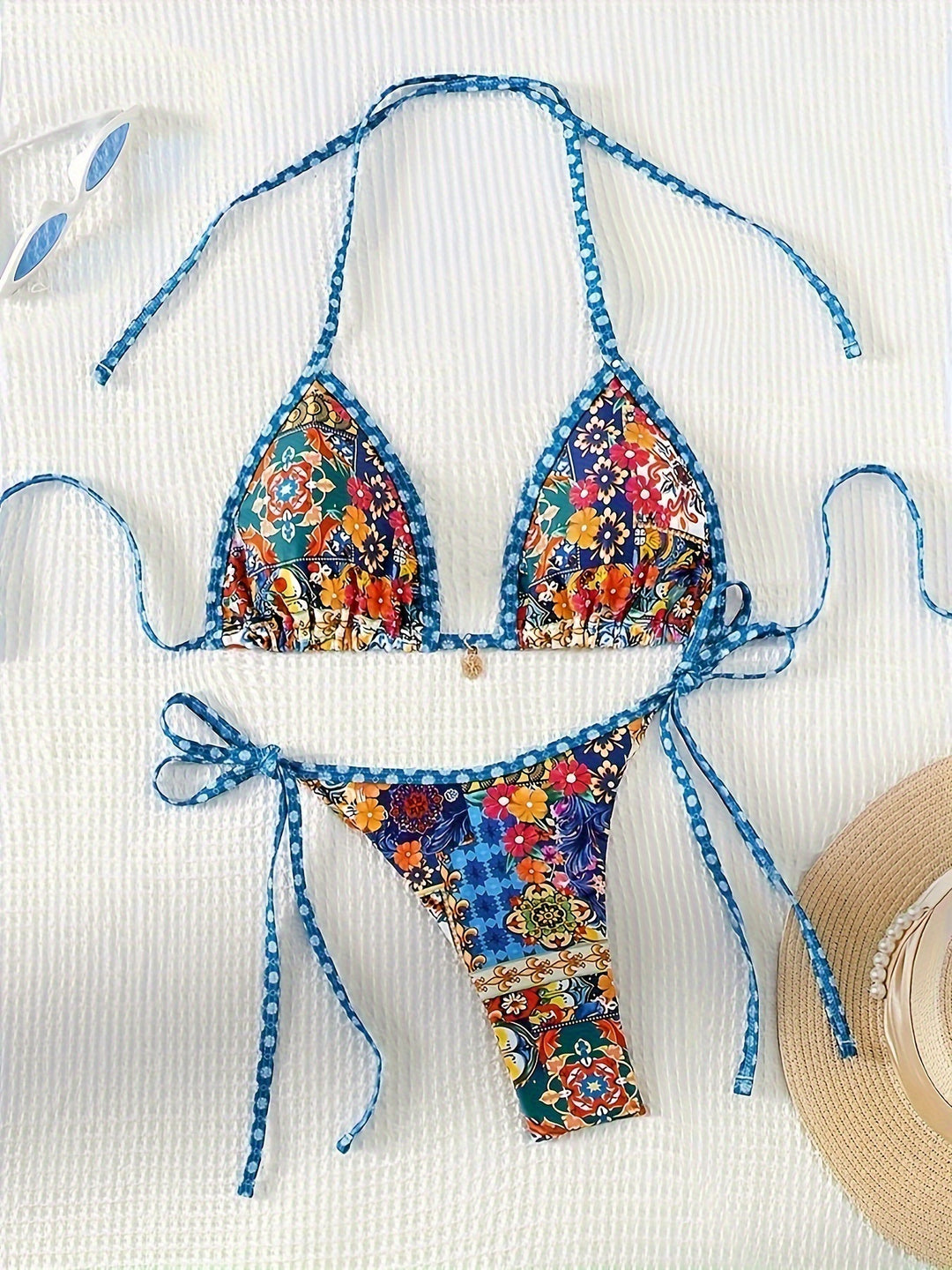 Damen Triangel-Bikini-Set mit floralem Muster EB