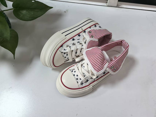 Damen Lässige Sneakers mit abnehmbaren Kragen und einzigartigem Sternenmuster EB
