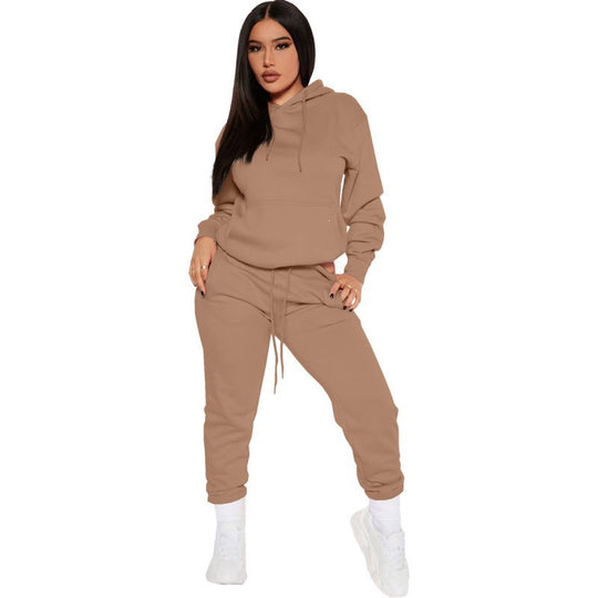 Damen nan zweiteiliges Lounge-Set mit Kapuzenpullover und High-Waist Jogginghose aus weichem French Terry EB