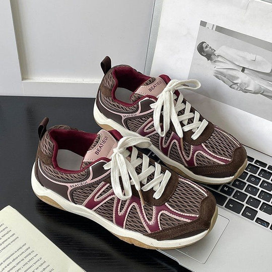 Damen Atmungsaktive Fitness-Sneaker mit flexiblem Mesh-Obermaterial und rutschfester Sohle EB