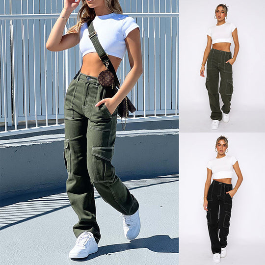 Damen Cargo-Hose mit Baumwollmix und praktischen Taschen EB