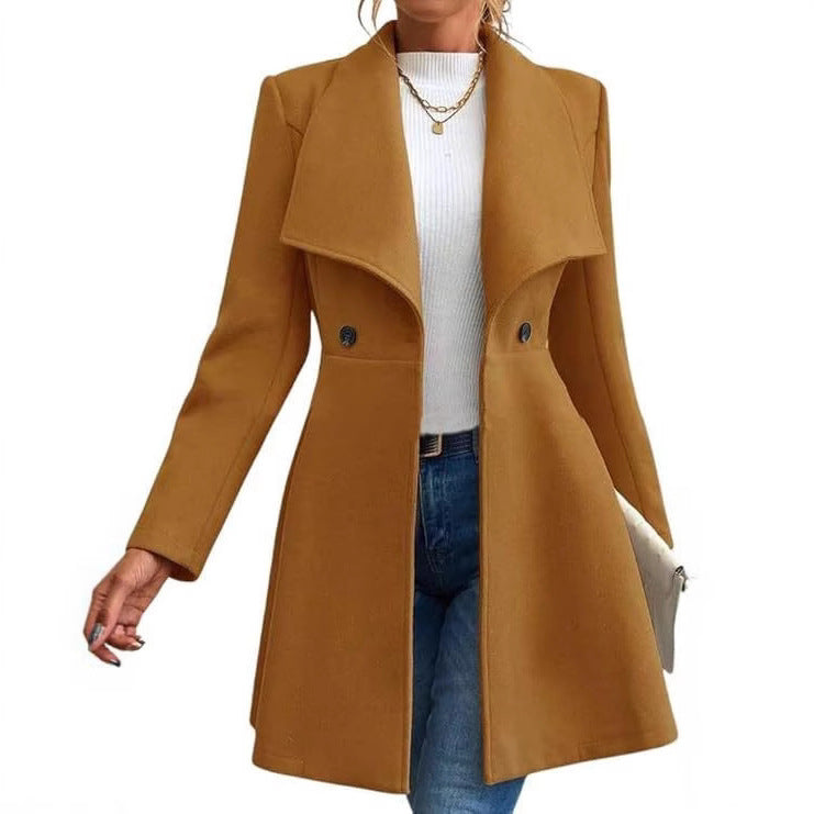 Damen schicke Übergangsjacke mit weitem Kragen EB