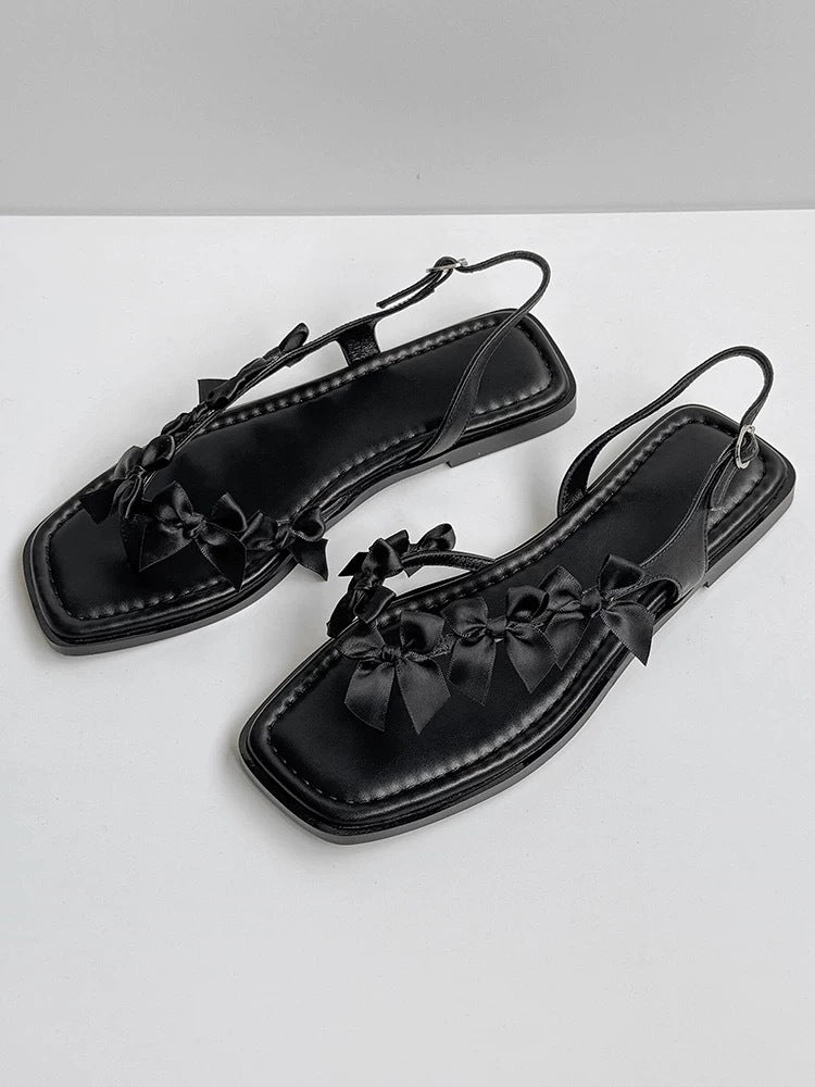 Damen Slingback-Sandaletten mit dekorativem Schleifen-Design EB