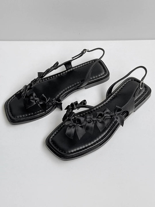 Damen Slingback-Sandaletten mit dekorativem Schleifen-Design EB