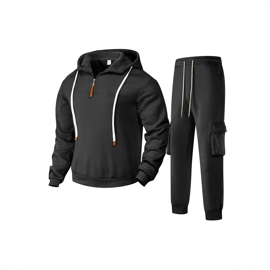 Herren sportlicher Jogginganzug mit modernem Reißverschluss und praktischen Taschen EB