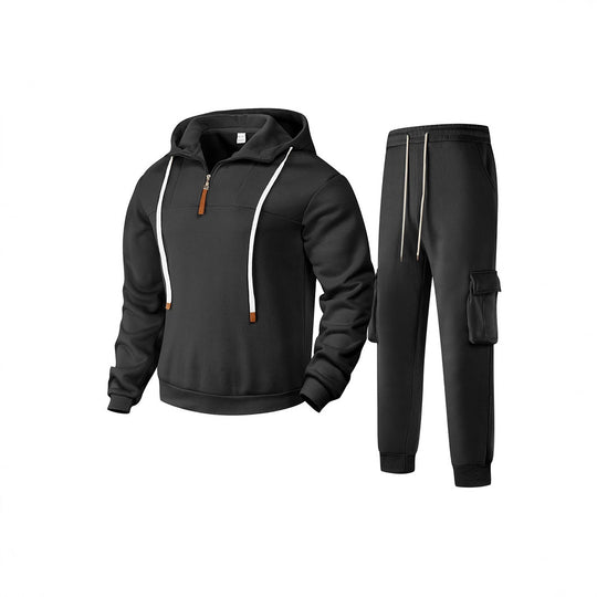 Herren sportlicher Jogginganzug mit modernem Reißverschluss und praktischen Taschen EB