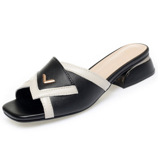 Damen Mules mit modernem Design und elegantem Blockabsatz EB