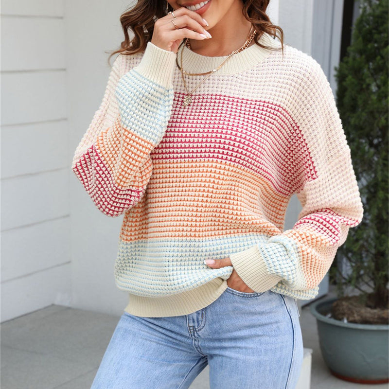 EB | Strickpullover mit Breitem Muster Acryl Weich und Bunt