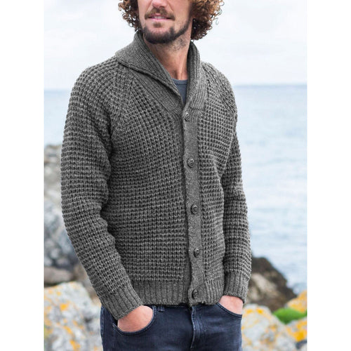 Herren Strickjacke mit feinem Strukturdesign und praktischen Knöpfen EB
