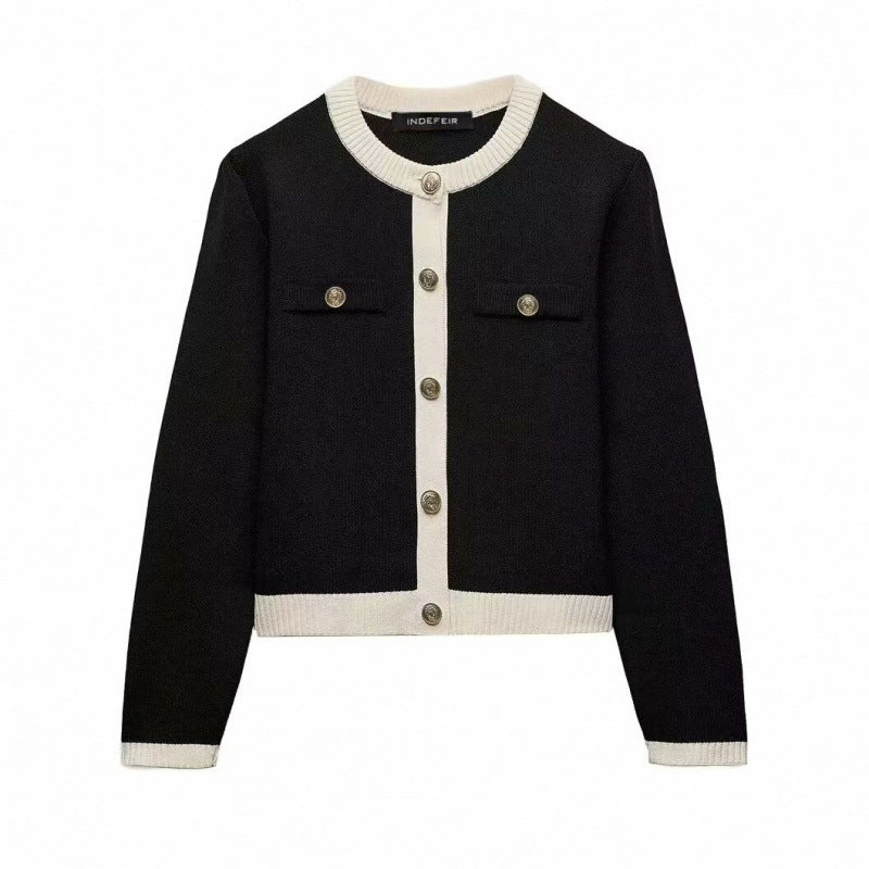 Damen Strickjacke mit dekorativen Knöpfen und praktischen Taschen EB
