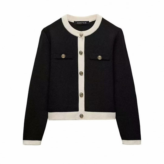Damen Strickjacke mit dekorativen Knöpfen und praktischen Taschen EB