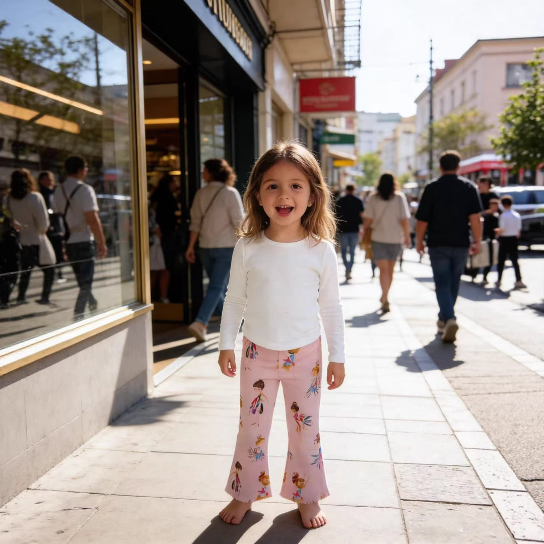 Mädchen Leggings mit buntem Ballerina-Design EB