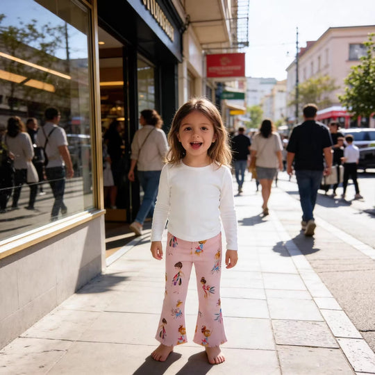 Mädchen Leggings mit buntem Ballerina-Design EB