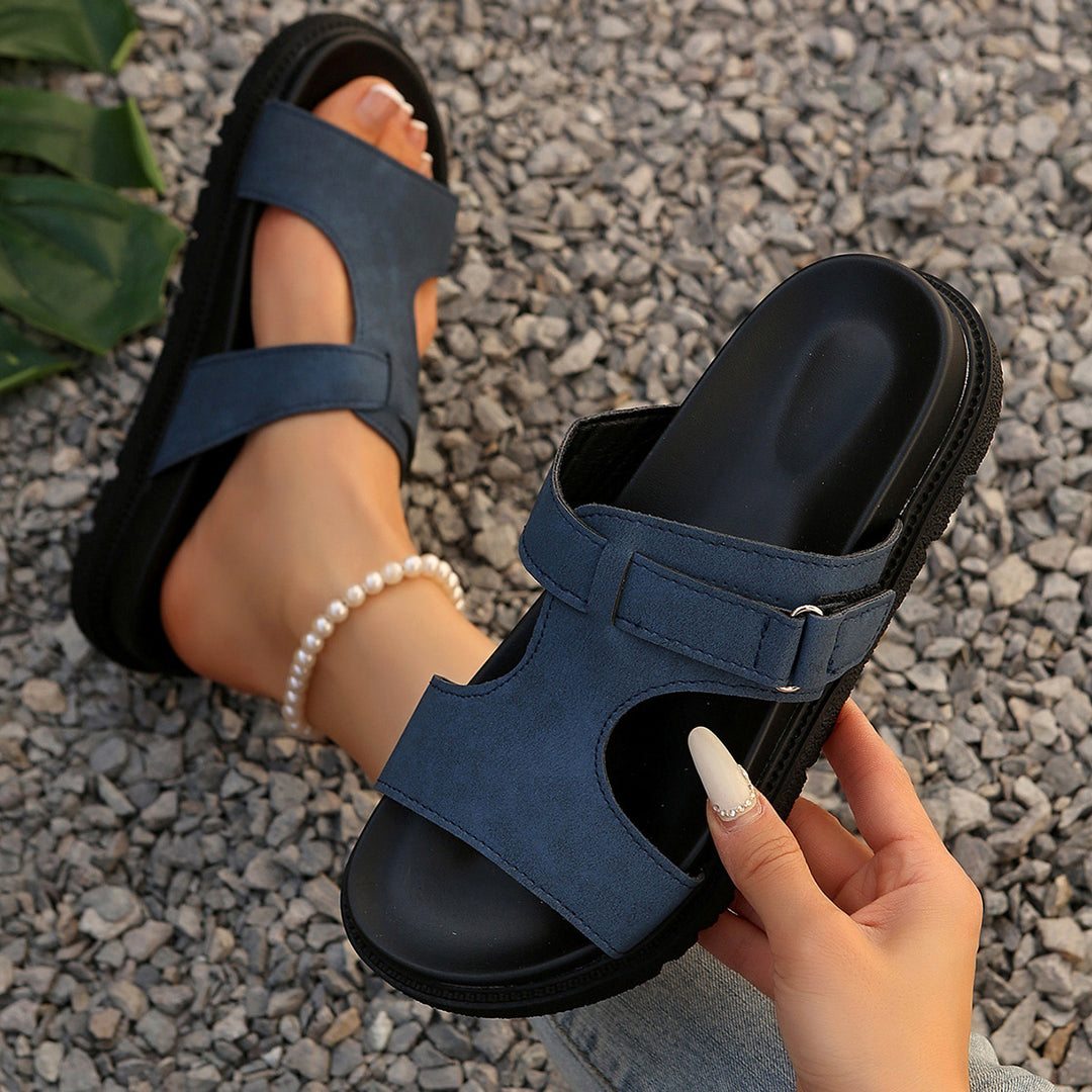 Damen modische Komfortsandalen mit verstellbarem Riemendesign EB