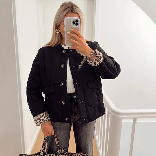 Damen gesteppte Freizeitjacke mit praktischen Taschen EB