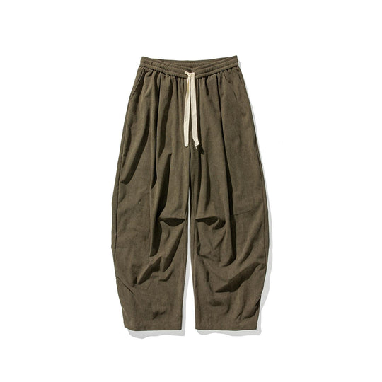 Herren nan weite Cordhose mit Tunnelzug, Bundfalten und relaxed Fit EB