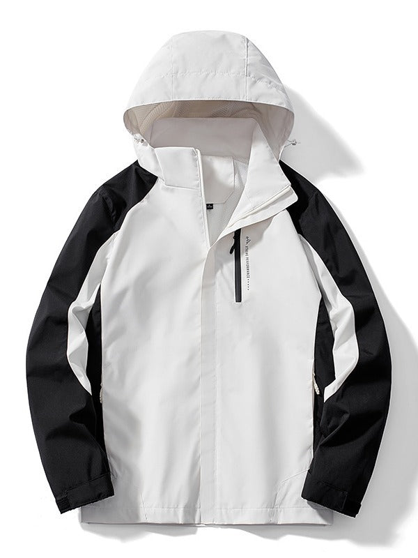 Damen Leichte zweifarbige Softshelljacke mit Kapuze, atmungsaktivem Meshfutter und Brustreißverschluss EB