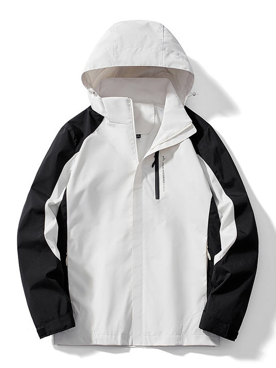 Damen Leichte zweifarbige Softshelljacke mit Kapuze, atmungsaktivem Meshfutter und Brustreißverschluss EB