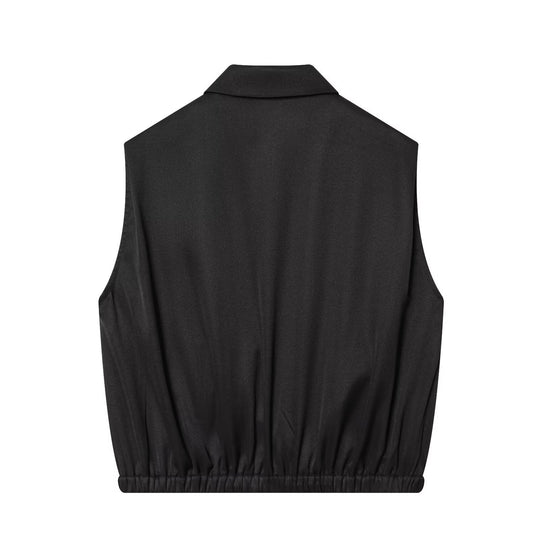 Damen ärmellose Utility-Weste mit seitlichen Taschen und elastischem Bund EB