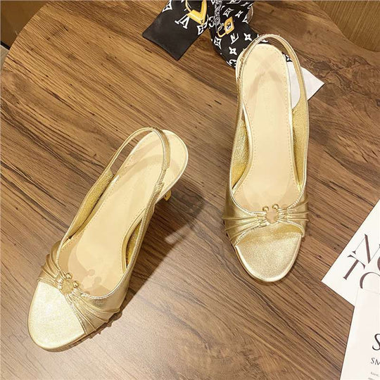 Damen elegante Slingback Sandaletten mit modischem Riemen EB