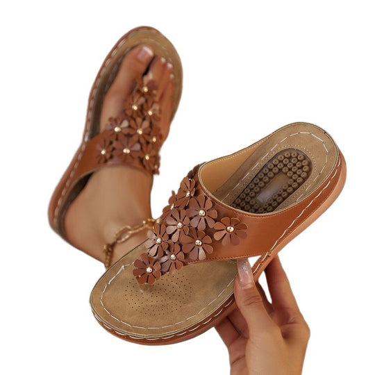 Damen Blumige Wellness-Sandalen EB