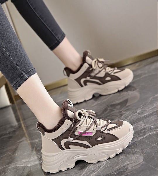 Damen Winterliche Sneaker mit warmem Futter und rutschfester Sohle EB