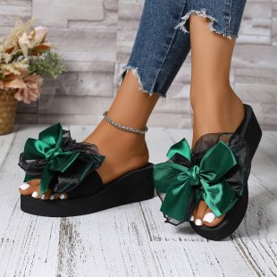 Damen Glamouröse Schaum-Sandalen mit auffälligem Schleifen-Design EB