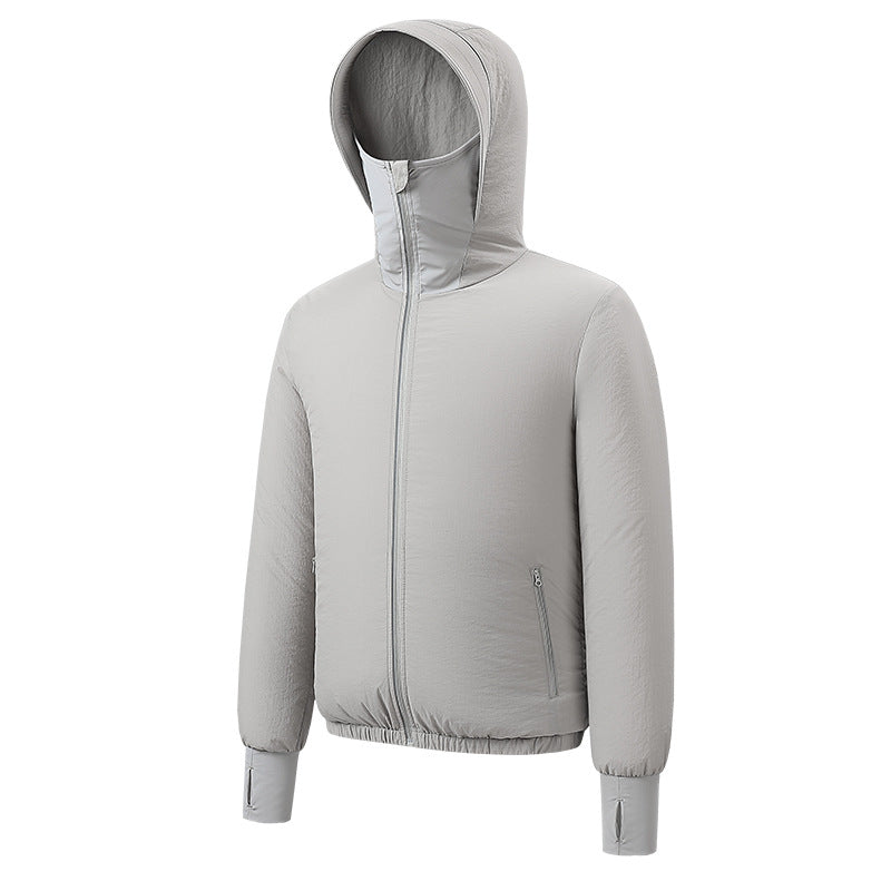 Damen nan leichte Kapuzenjacke mit elastischem Saum und Daumenlochärmeln EB