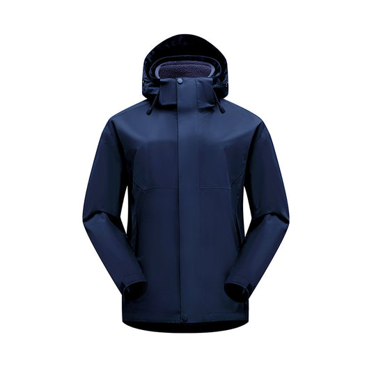 Herren matte wasserdichte Urban Outdoorjacke mit getapten Nähten, abnehmbarer Kapuze und Fleecekragen EB