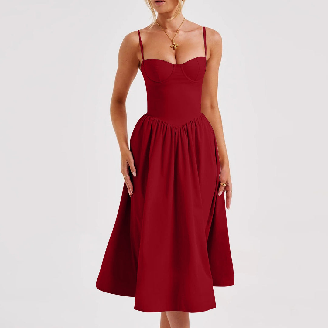 Damen Midi-Kleid mit taillierter Silhouette und A-Linie EB