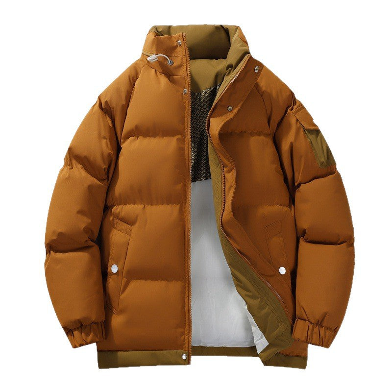 Herren wattierte Outdoor-Steppjacke mit hoher Stehkragen-Isolation und elastischen Bündchen EB