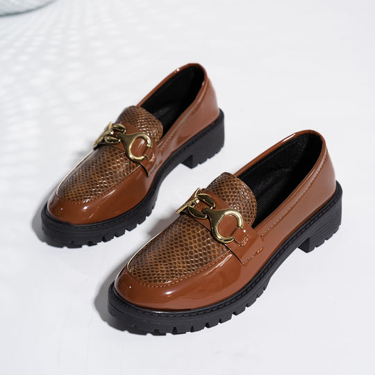 Damen Modische Loafers im Biker-Stil EB