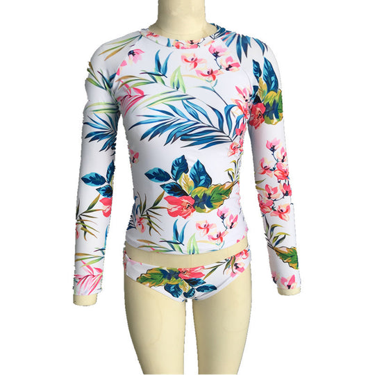 Damen Longsleeve Badeset mit floralen Mustern und UV-Schutz EB