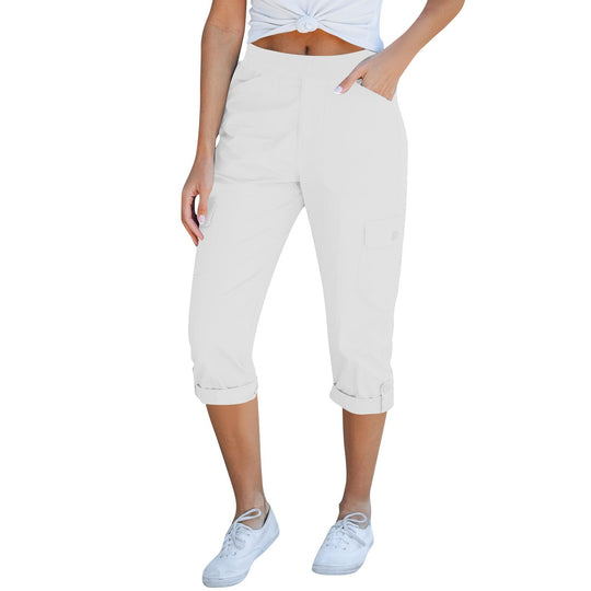 Damen Cargo-Hosen mit elastischem Bund und praktischen Taschen EB