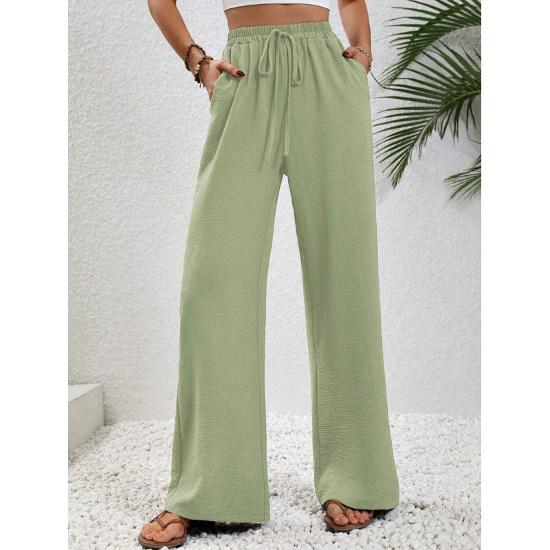 Damen luftige Paltz-Hose mit elastischem Bund und praktischen Taschen EB