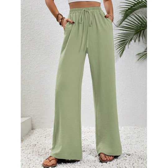 Damen luftige Paltz-Hose mit elastischem Bund und praktischen Taschen EB